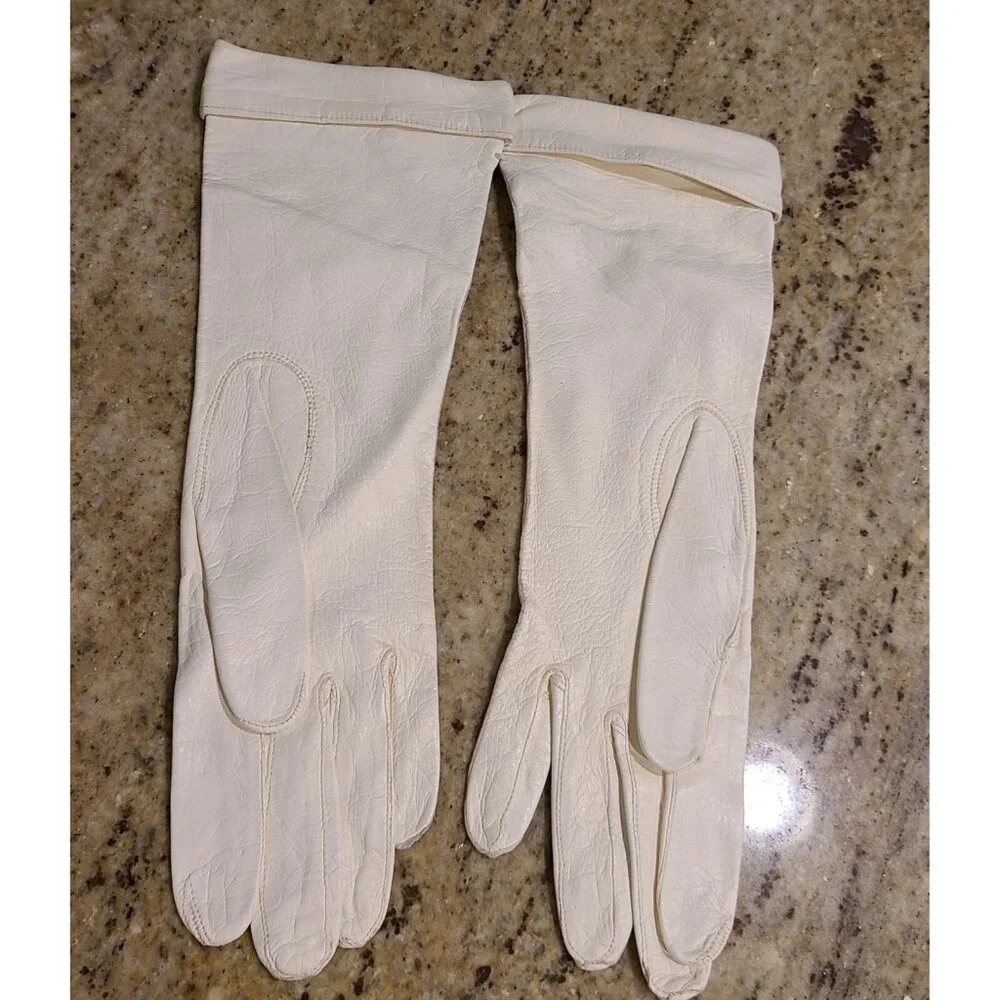 New! Vintage Size S 7 Cream Soft Leather Formal 11